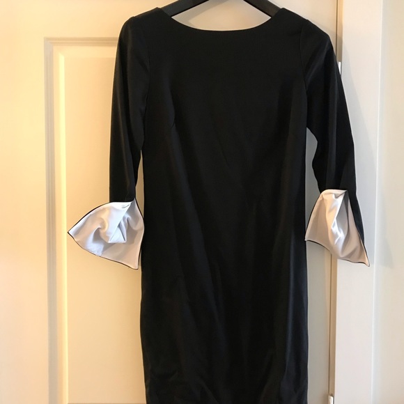 NWT Banana Republic Black Shift Dress Slit Sleeves - Picture 2 of 3